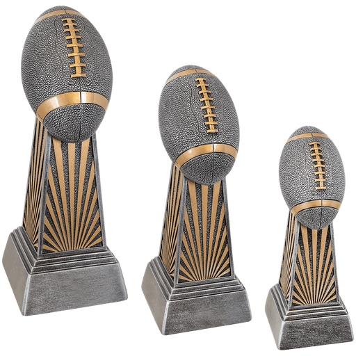 Football Resin Trophies available in 3 sizes with a free engraved plate.