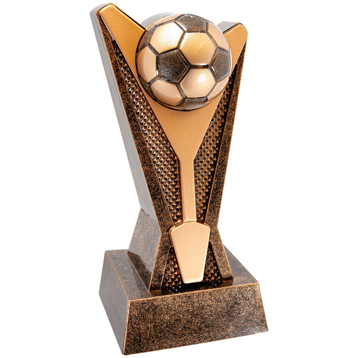 Kids soccer trophy award Rock Star design.