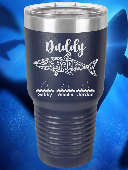 Daddy Shark Personalized Tumbler