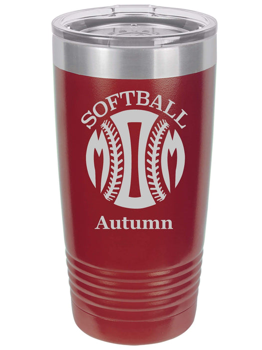 Softball Mom Personalized Tumbler (Style 1)