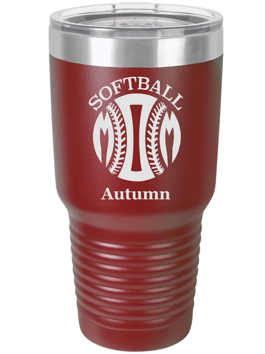 Softball Mom Personalized Tumbler (Style 1)