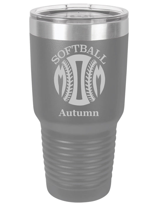Softball Mom Personalized Tumbler (Style 1)