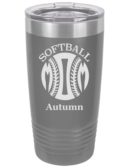 Softball Mom Personalized Tumbler (Style 1)
