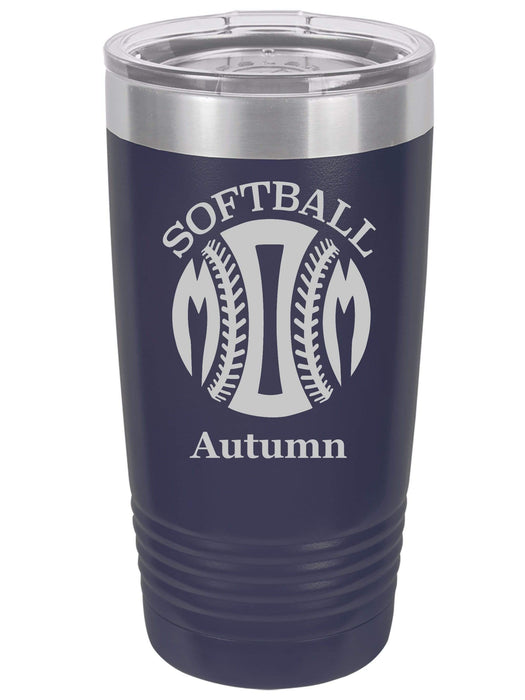 Softball Mom Personalized Tumbler (Style 1)