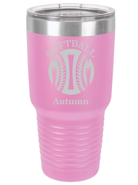 Softball Mom Personalized Tumbler (Style 1)