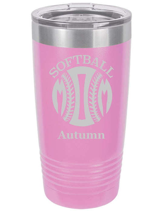 Softball Mom Personalized Tumbler (Style 1)