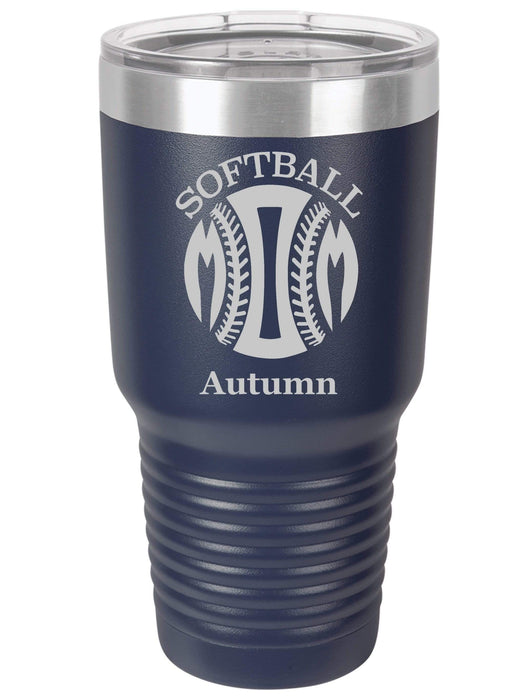 Softball Mom Personalized Tumbler (Style 1)