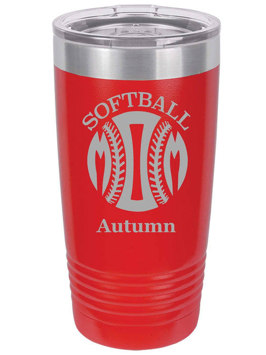 Softball Mom Personalized Tumbler (Style 1)