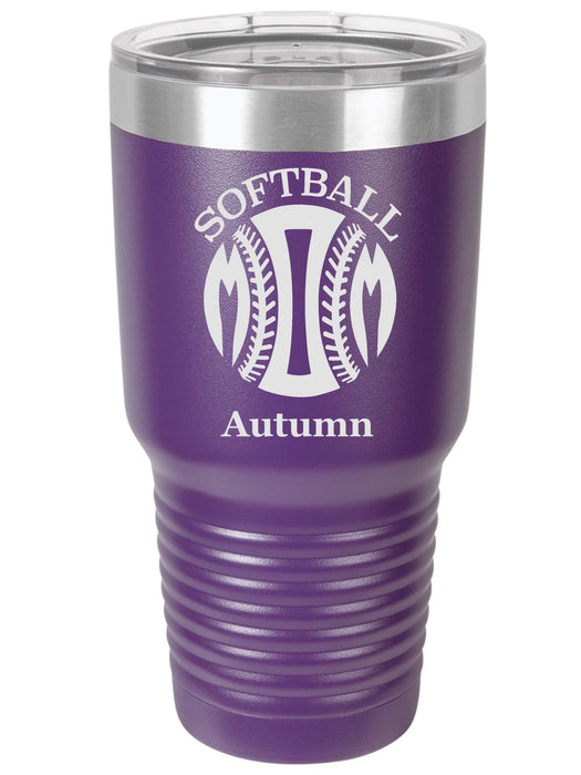 Softball Mom Personalized Tumbler (Style 1)