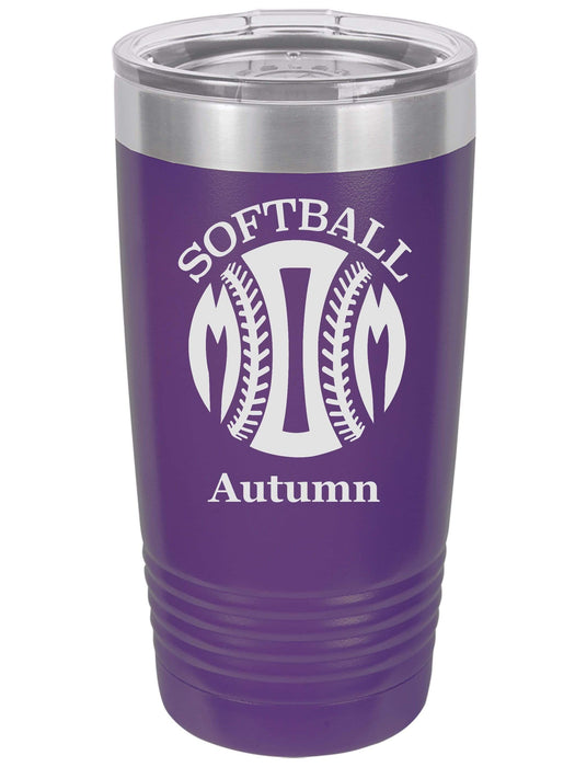Softball Mom Personalized Tumbler (Style 1)
