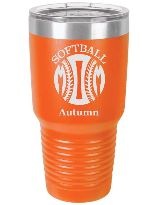 Softball Mom Personalized Tumbler (Style 1)