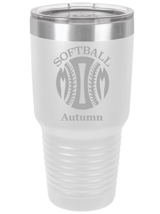 Softball Mom Personalized Tumbler (Style 1)