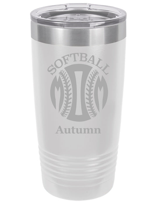 Softball Mom Personalized Tumbler (Style 1)