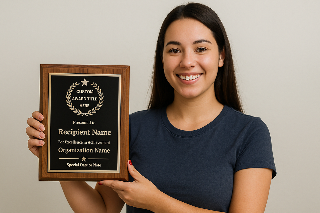 Engraved appreciation plaque for employee recognition and milestone achievements