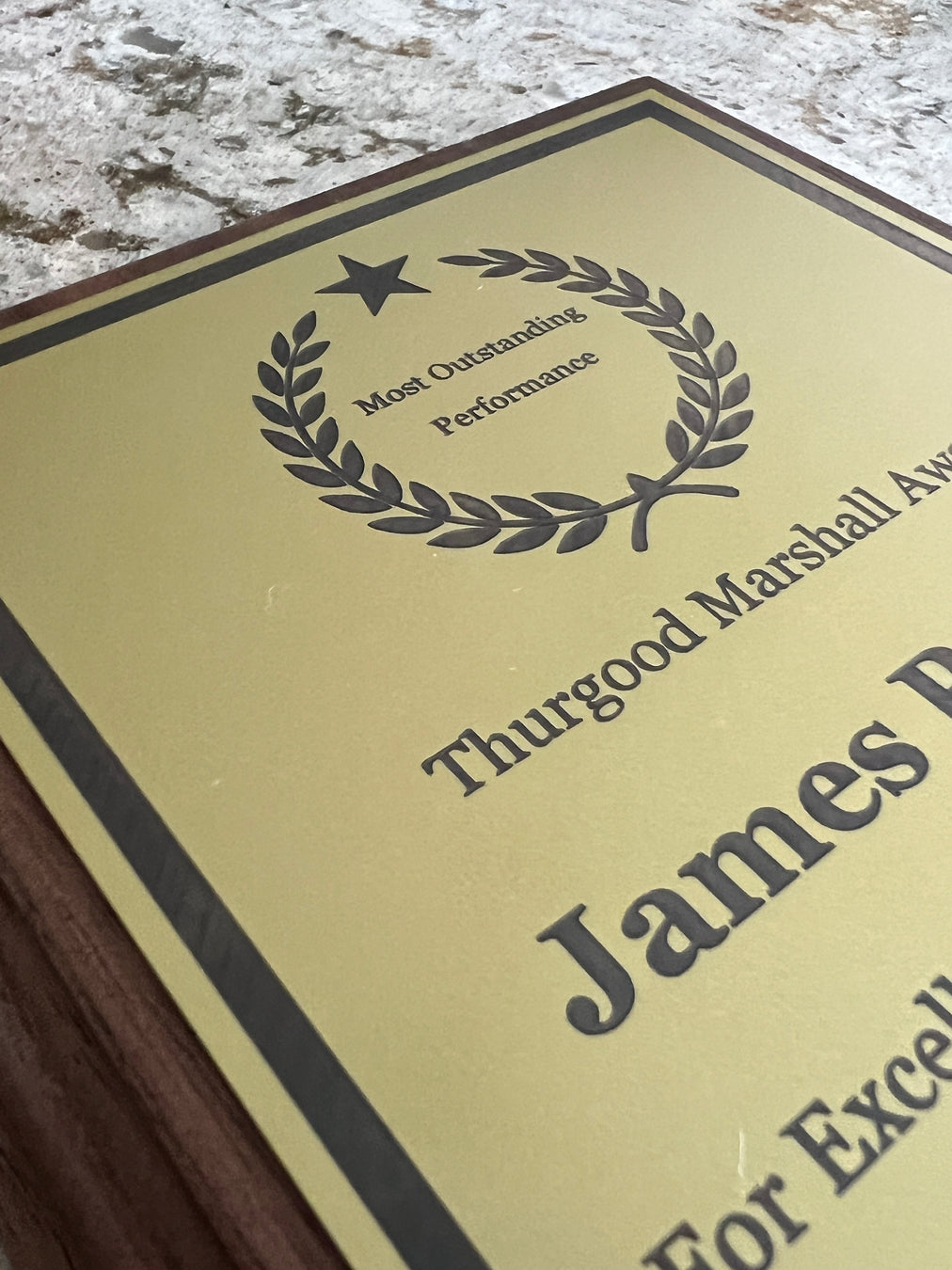 Personalized award plaque for retirement, volunteer service, or corporate recognition