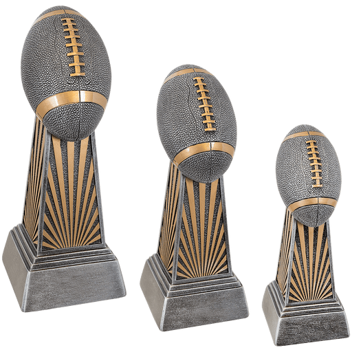 Football Resin Trophies available in 3 sizes with a free engraved plate.