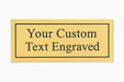 Gold plaque with customizable text on a white background