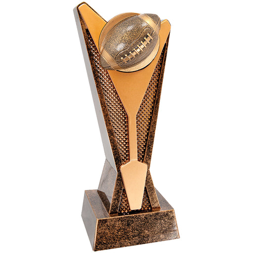 Rock Star resin kids football trophy award.
