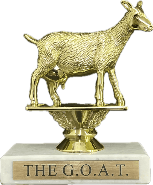 The Goat Trophy - G.O.A.T Greatest of All Time Trophy with Marble Base 4.5"