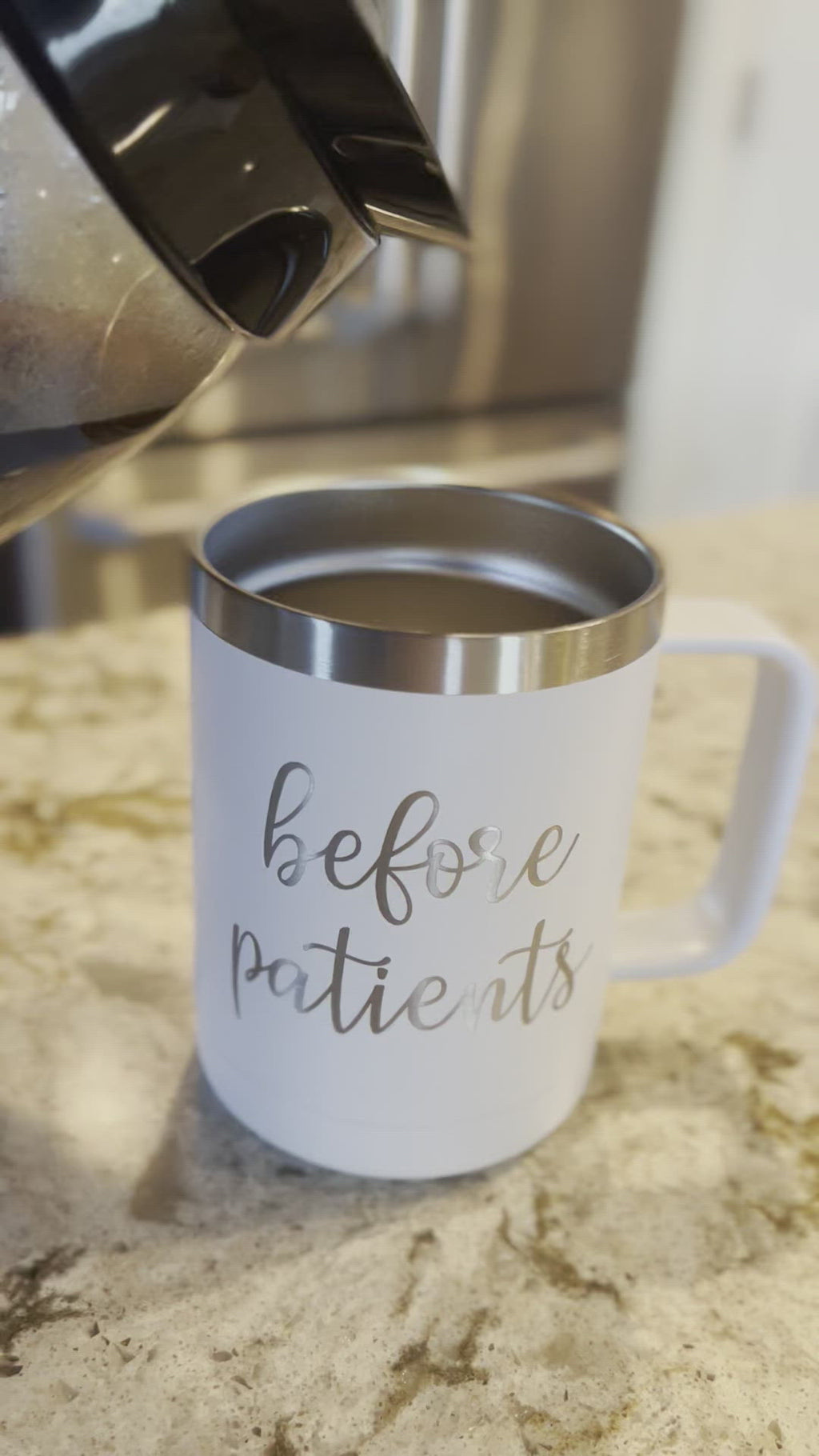 Before Patients coffee mug getting a fill up.