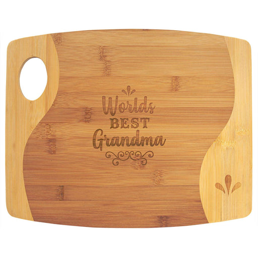 Bamboo Two Tone Cutting Board with Handle