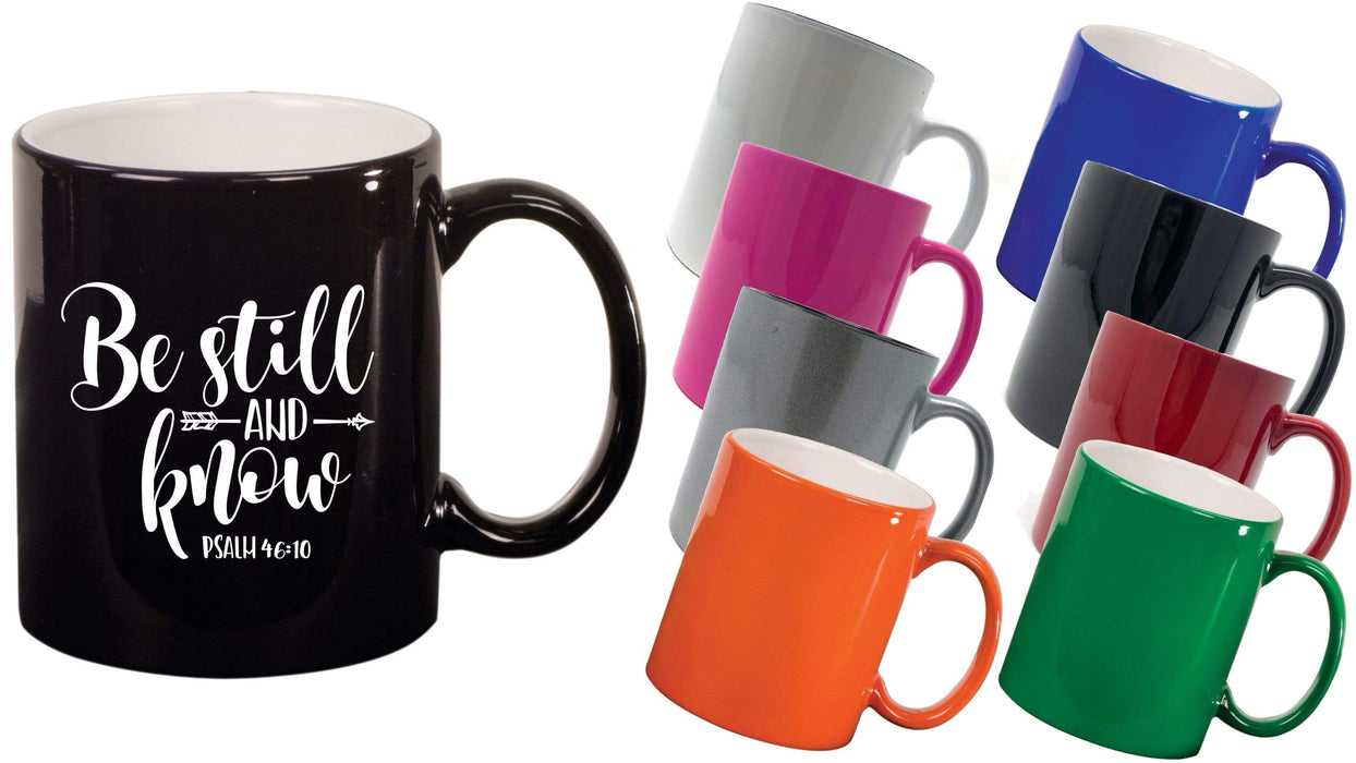 Be Still and Know, Psalm 46:10 - 11 ounce Inspirational Coffee Mug (Arrow Graphic)