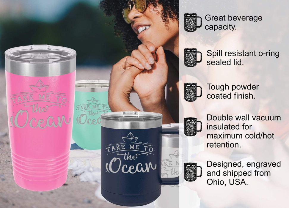 Beach Hair Don't Care - 12 ounce Stainless Steel Insulated Stemless Wine Glass