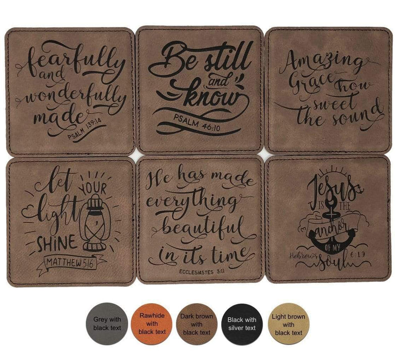 Bible Verse Leatherette Coasters