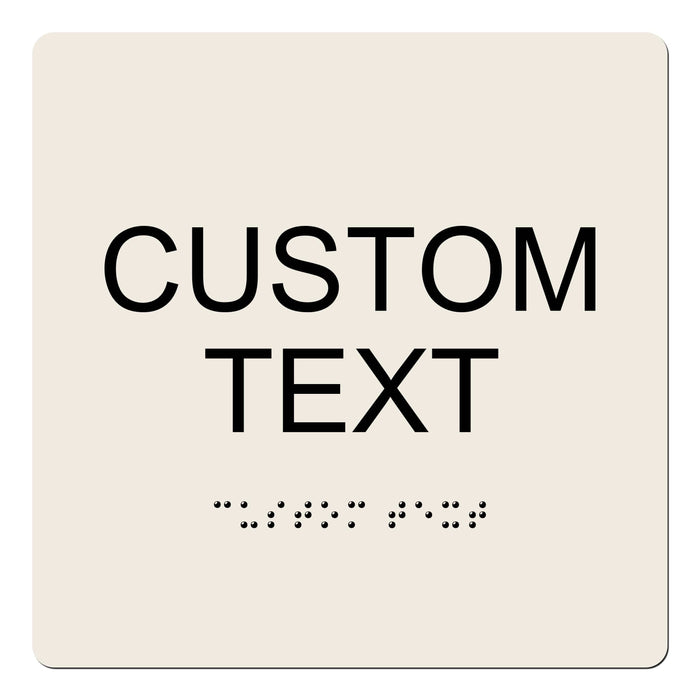 Custom Text ADA Braille Sign 6" x 6"