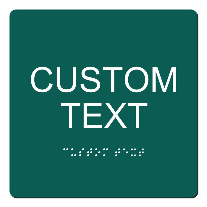 Custom Text ADA Braille Sign 6" x 6"