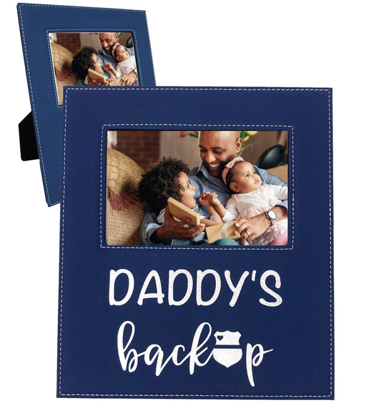 Daddy's Backup Thin Blue Line Police Picture Frame