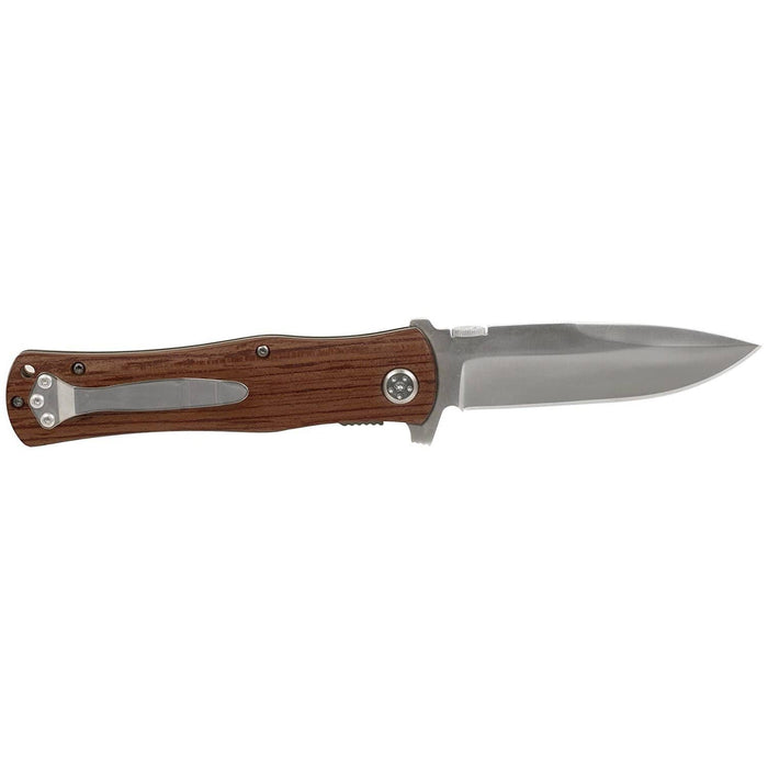 Engraved Folding Wood Handle Knife