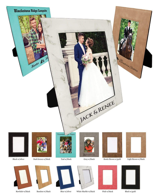 Engraved Leatherette Personalized Picture Frame