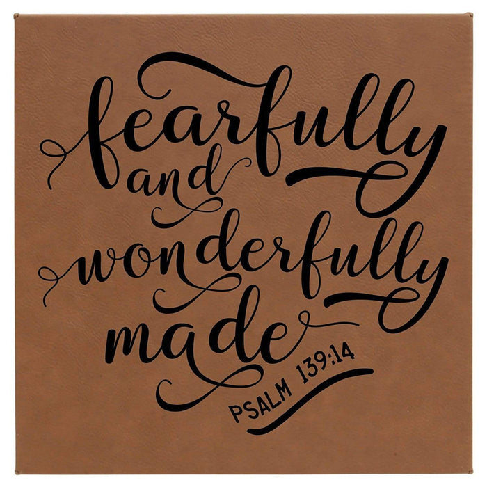 Fearfully and Wonderfully Made Leatherette Wall Hanging