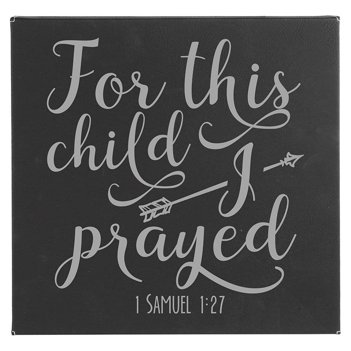 For This Child I Prayed Leatherette Wall Hanging