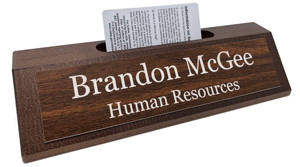 Hardwood w/ Card Holder - Made In The USA - 5 plate color options