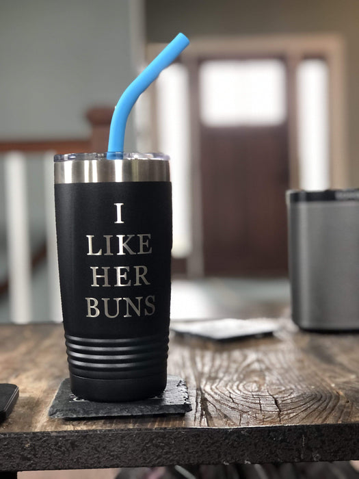 I Like Her Buns, I Like His Guns - Stainless Steel Insulated Drink Tumbler Set