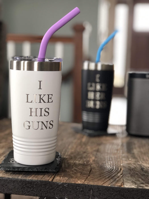 I Like Her Buns, I Like His Guns - Tumbler Set with Silicone