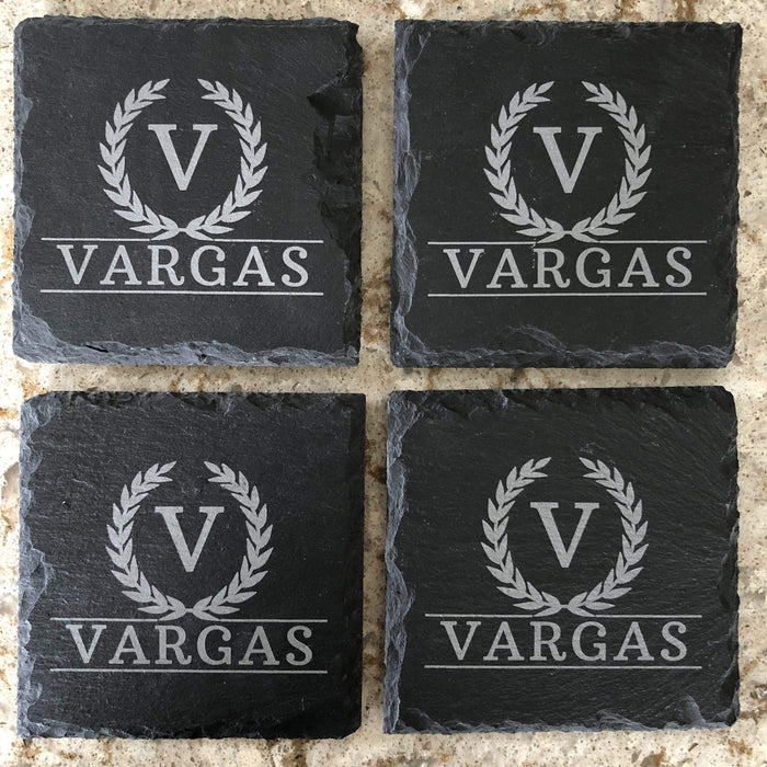 Monogrammed Slate Coaster Set (set of 4)