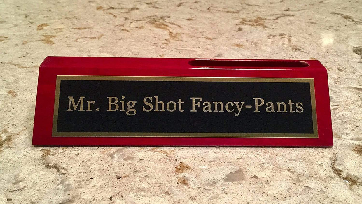 Mr. Big Shot Fancy Pants Desk Plate w/ Business Card Holder