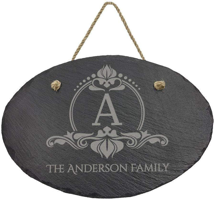 Oval Slate Decor with Hanger String