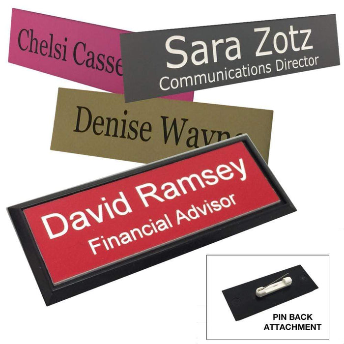 Personalized 1" X 3" Name Tag/Badge with Frame