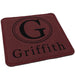 Personalized Circle Monogram Leatherette Coasters - Set of 6