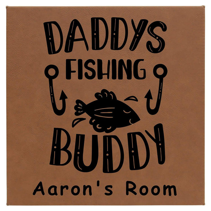 Personalized "Daddys Fishing Buddy" Leatherette Wall Hanging