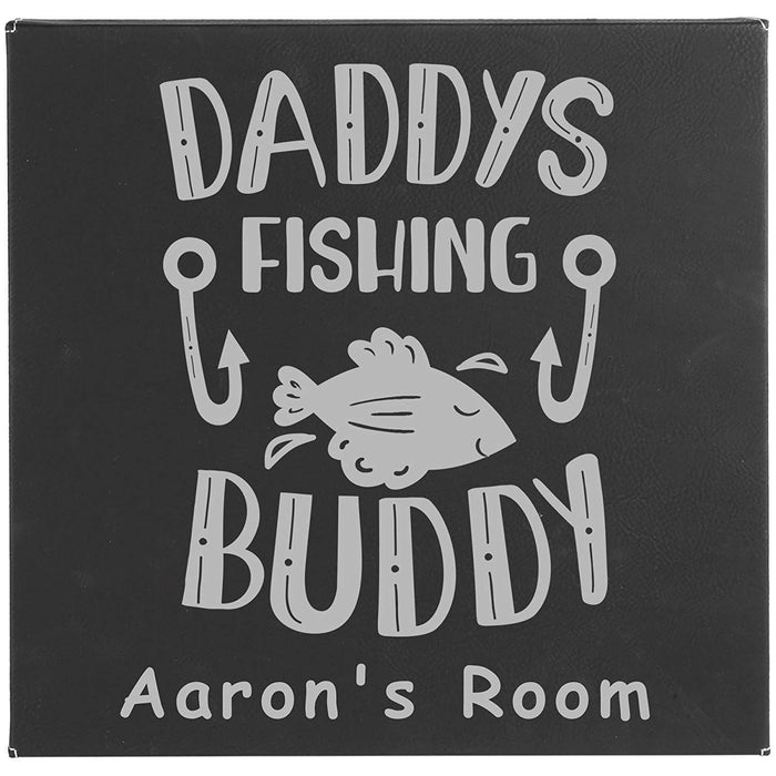 Personalized "Daddys Fishing Buddy" Leatherette Wall Hanging