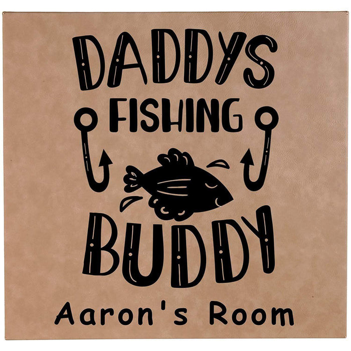 Personalized "Daddys Fishing Buddy" Leatherette Wall Hanging