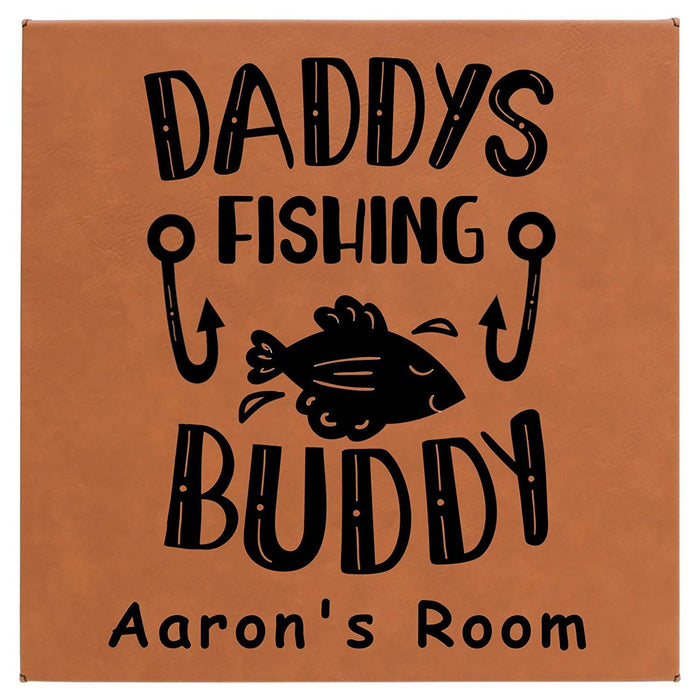 Personalized "Daddys Fishing Buddy" Leatherette Wall Hanging