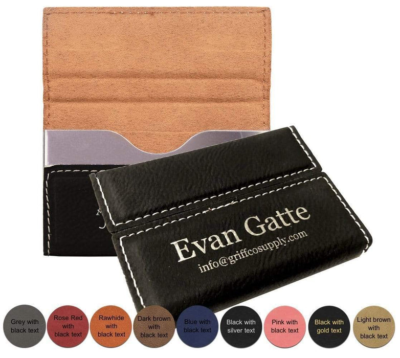 Personalized Leatherette Business Card Holder