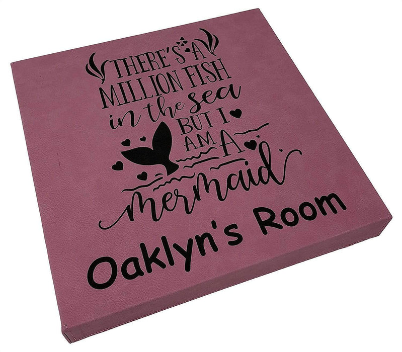 Personalized Mermaid Leatherette Wall Hanging