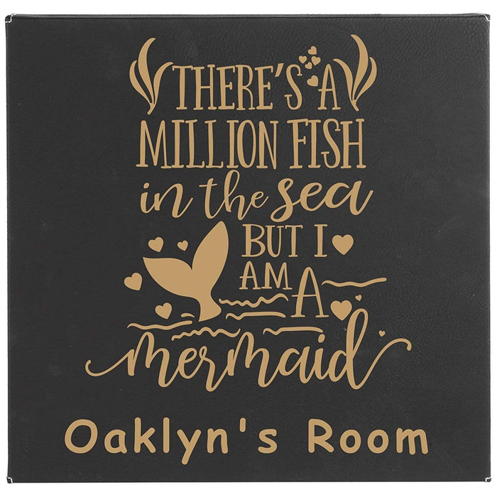 Personalized Mermaid Leatherette Wall Hanging
